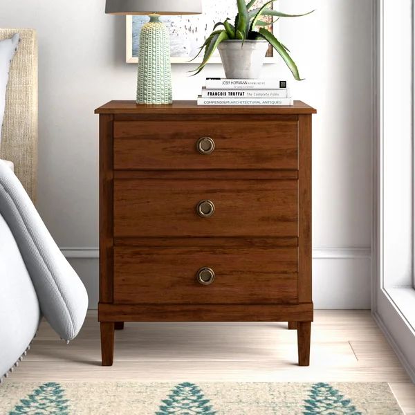Robyn 28'' Tall 3 - Drawer Nightstand in Brown | Wayfair North America