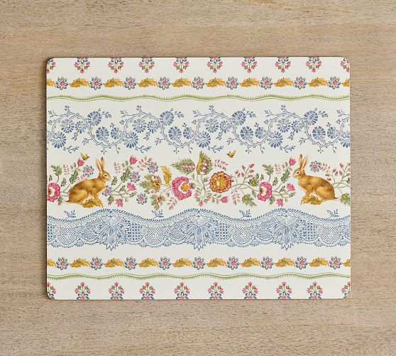 Botanical Bunny Cork Placemats - Set of 4 | Pottery Barn (US)