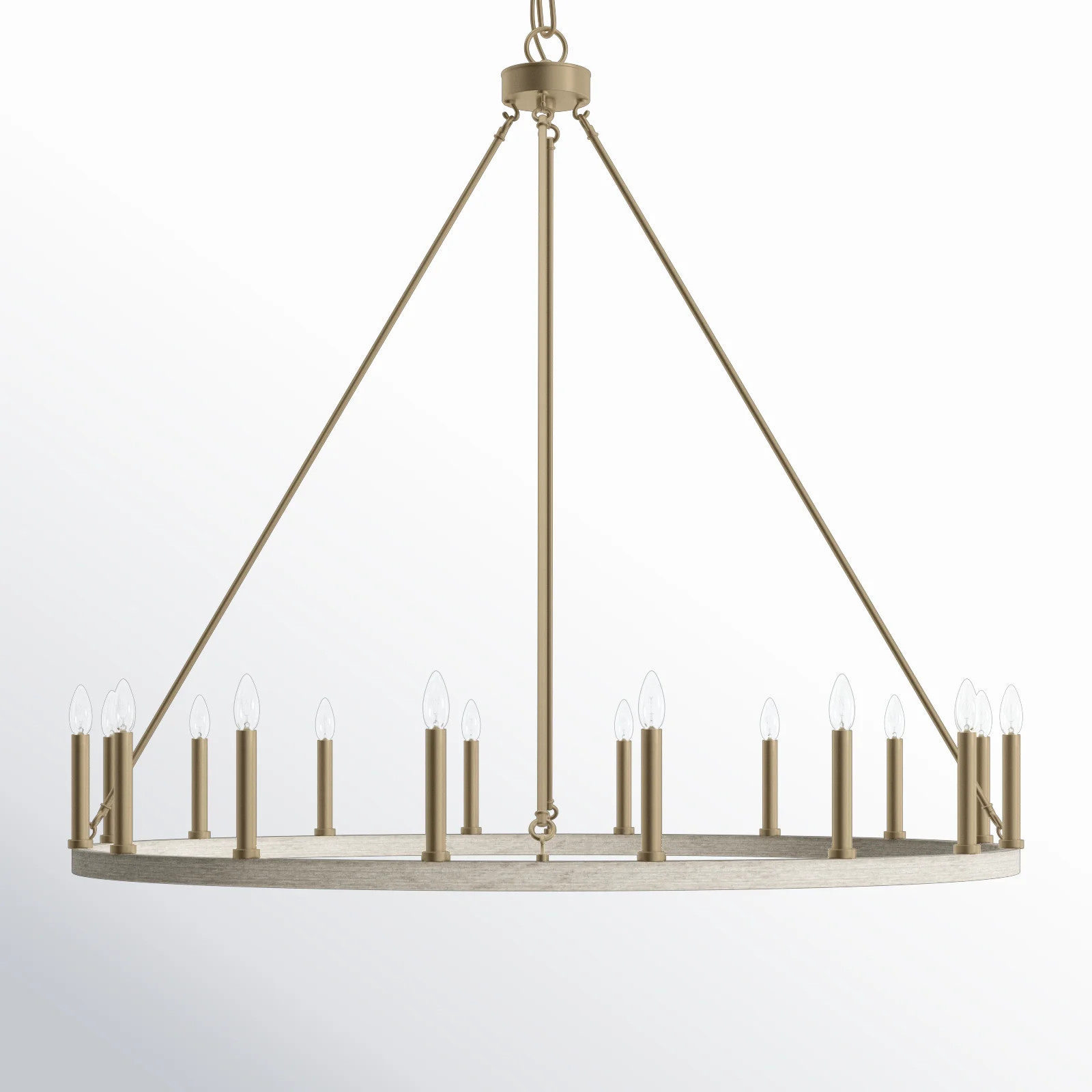 Avalee 16 - Light Living Room Steel Dimmable Wagon Wheel Chandelier UL Certified | Wayfair North America