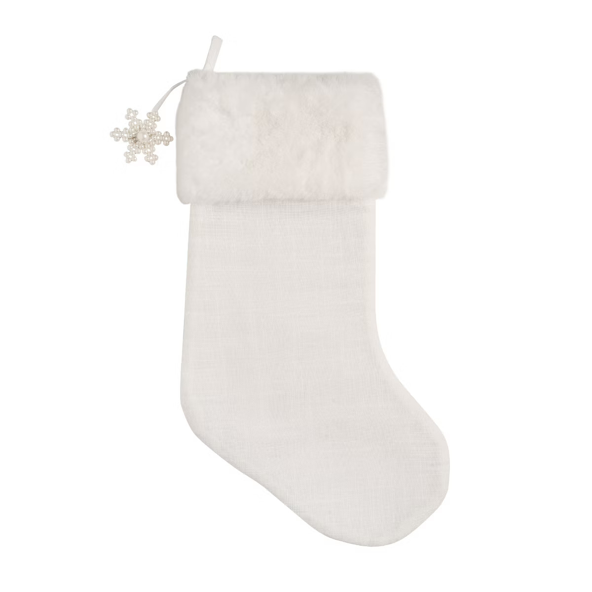 C&F Home White Fur Hanging Christmas Stocking w/ Snowflake Tassel 20" | Target