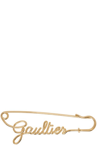 Gold 'The Gaultier Safety Pin' Brooch | SSENSE