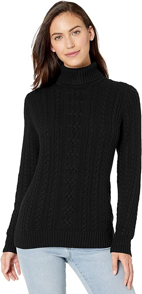 Amazon Essentials Women's Fisherman Cable Turtleneck Sweater | Amazon (US)