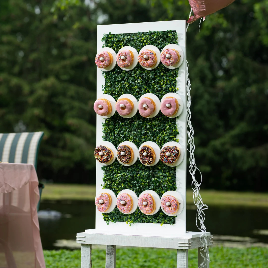 Champagne & Donut Wall Stand, 2-in-1 Donuts Wall + Wine Flute Holder Glass Display Backdrop, Boxw... | Etsy (US)