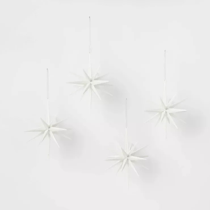 4pk Glitter Starburst Christmas Tree Ornament - Wondershop™ | Target