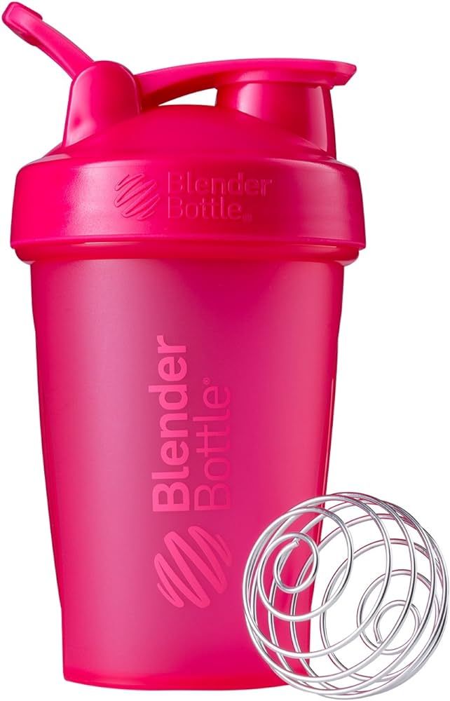 BlenderBottle Classic Shaker Bottle Perfect for Protein Shakes and Pre Workout, 20-Ounce, Pink | Amazon (US)