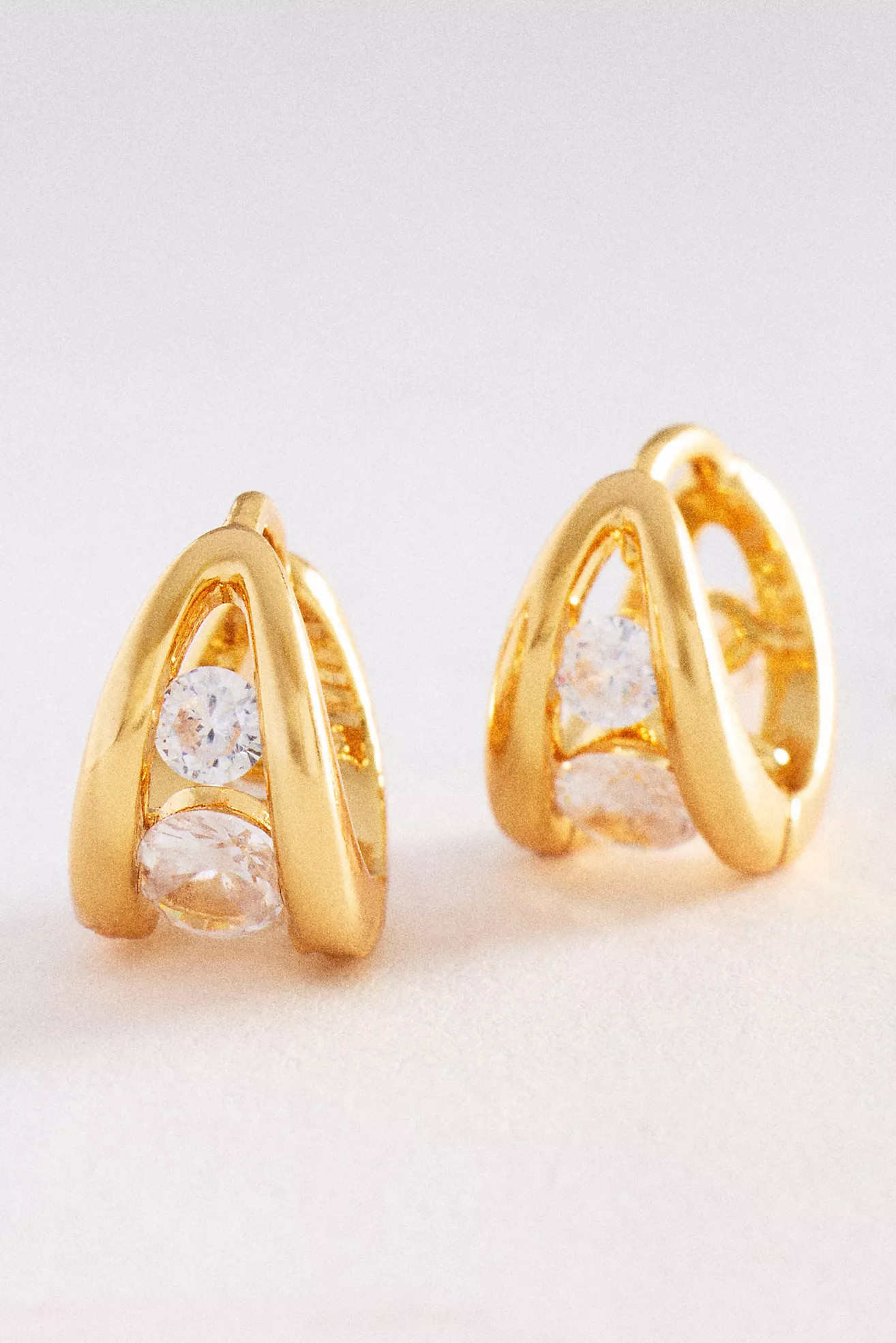 Split Crystal Huggie Hoop Earrings | Anthropologie (US)