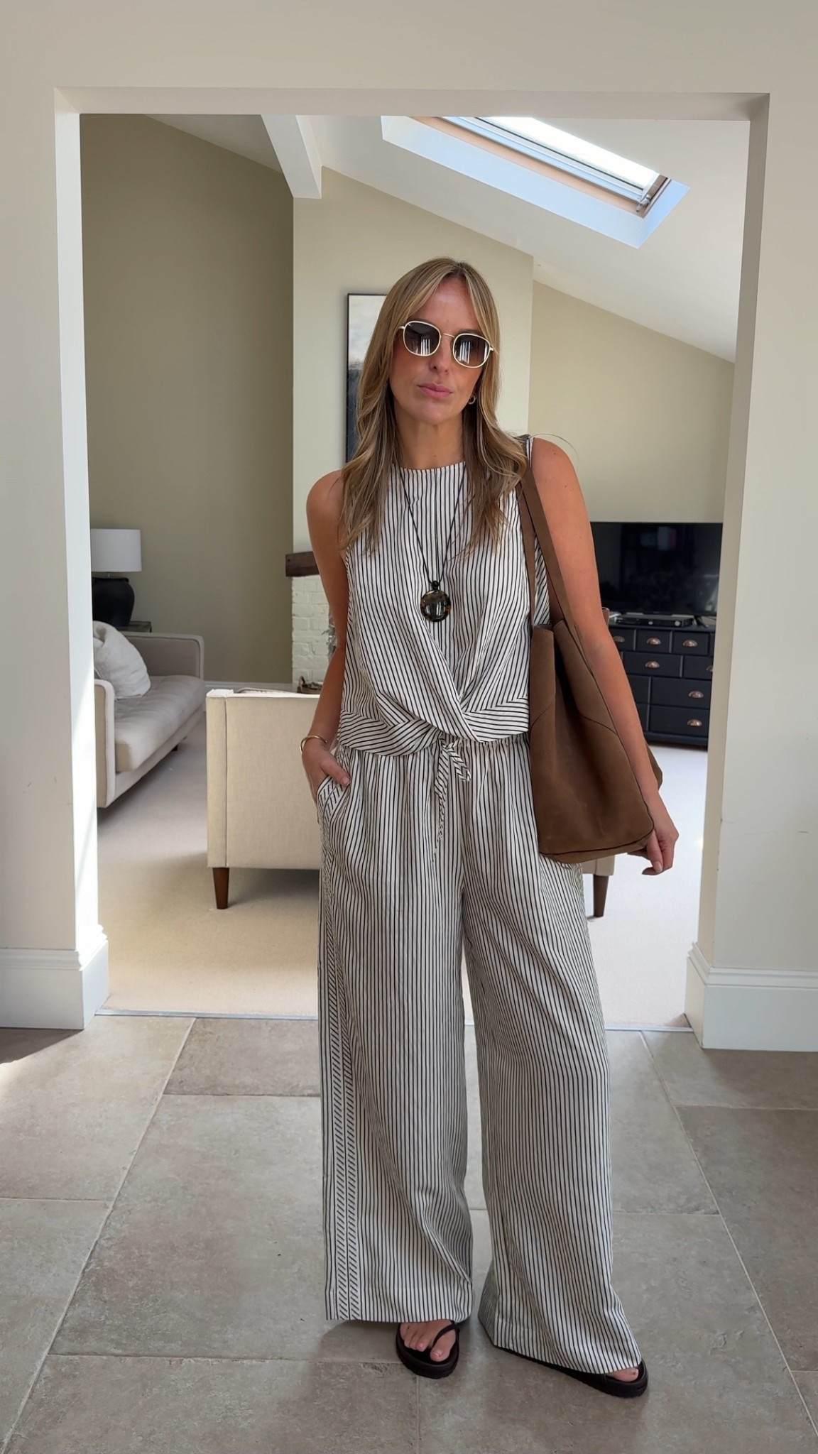 Stripe Co ord 
Cool & comfortable 
Wearing a U.K. 14 in top
Large in trousers 

#LTKsummer #LTKuk #LTKtravel