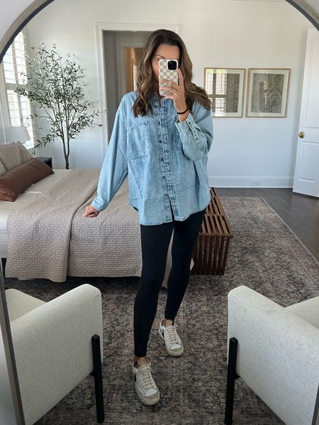 Anytime fave denim shirt from Aerie and fave leggings!

Nike sneakers, casual outfit

#LTKhome