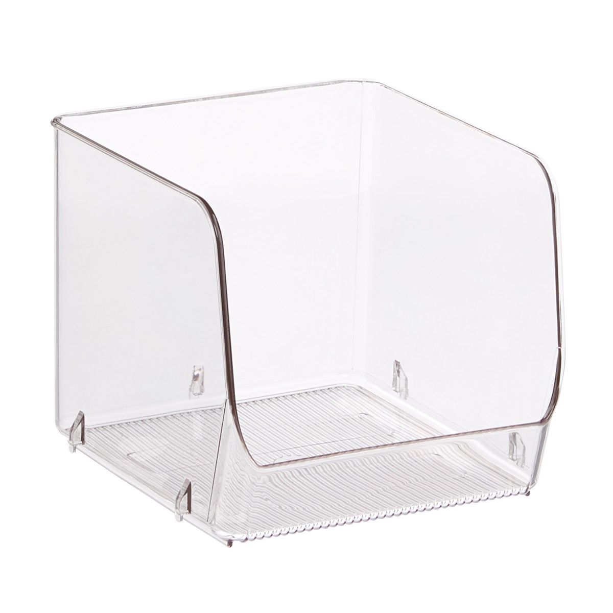 iDESIGN Linus Medium Open Stacking Bin Clear | The Container Store