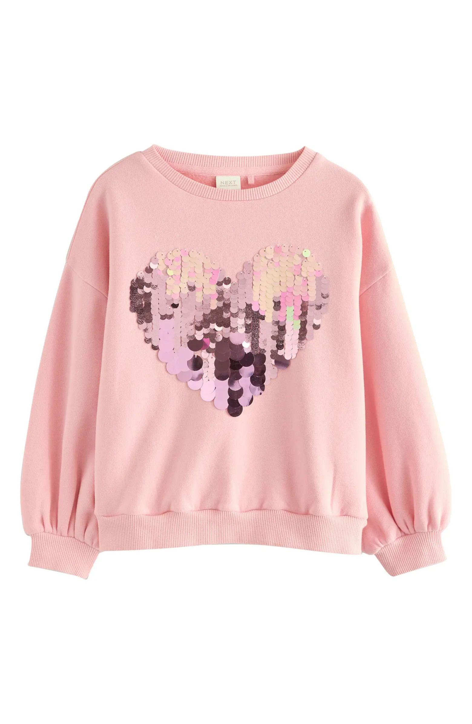 Kids' Heart Sequin Embellished Graphic Sweatshirt | Nordstrom