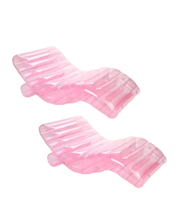 Clear Pink Chaise Lounger  - 2 Pack | FUNBOY