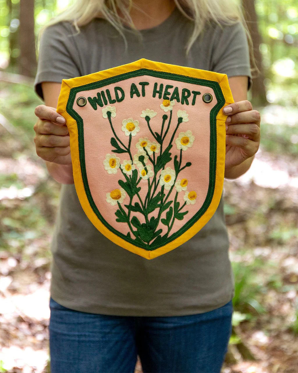 Wild At Heart Embroidered Canvas Banner | ban.do