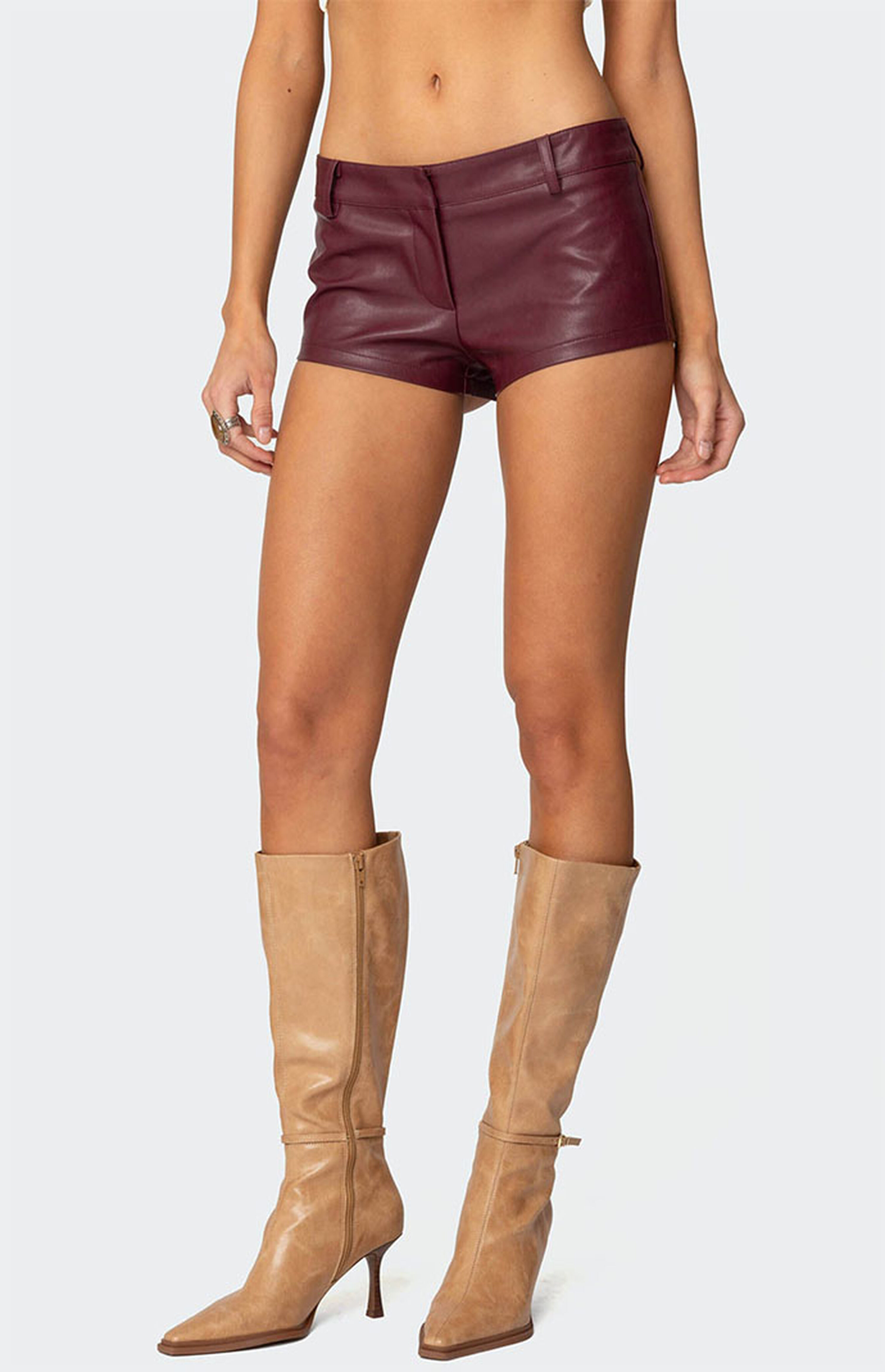 Edikted Melaney Faux Leather Micro Shorts | PacSun