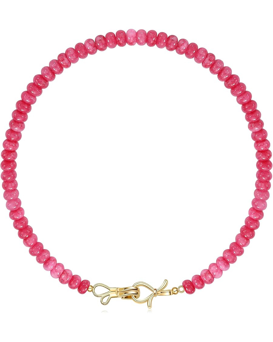 Btysun Gemstone Necklace, Valentines Day Gifts for Her Teens Beaded Necklace Choker Beaded Neckla... | Amazon (US)