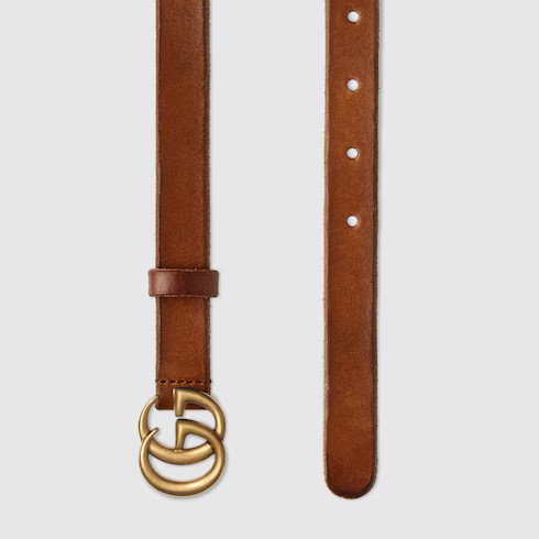 Leather belt with Double G buckle | Gucci (US)