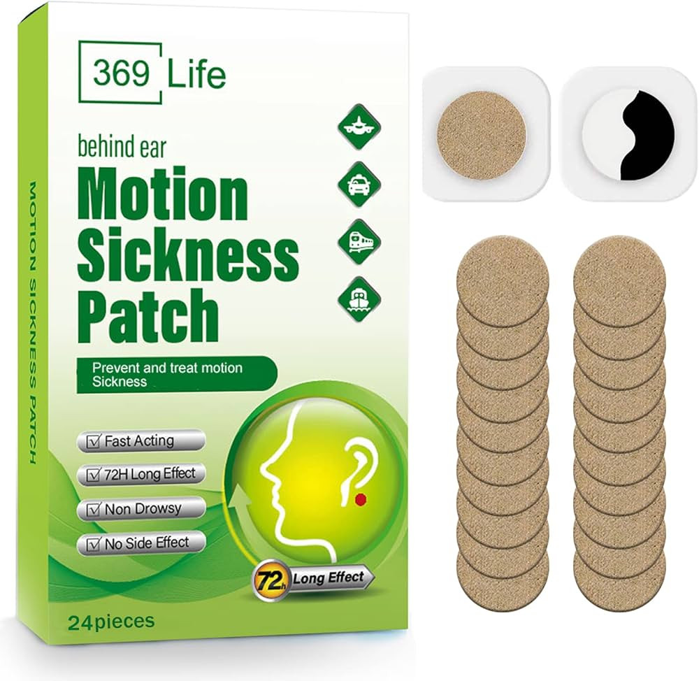 KUNHAOH Motion Sickness Patches, Sea Sickness Patch with Waterproof and Non Drowsy 24 Count | Amazon (US)