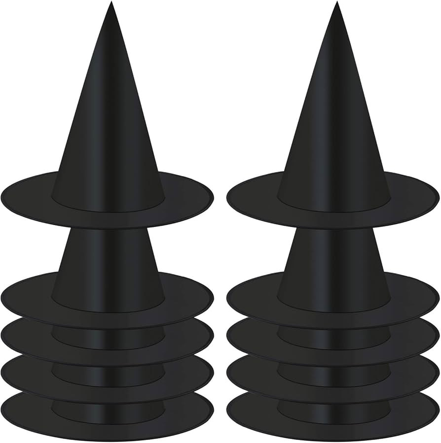 Elcoho 10 Pack Halloween Costume Witch Hat Halloween Costume Accessory for Holiday Halloween Part... | Amazon (US)