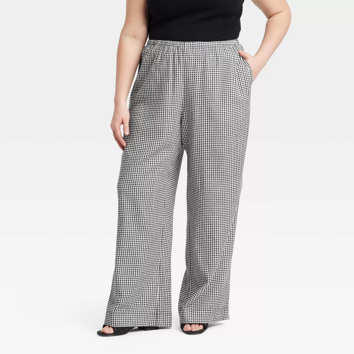 Women's Mid-Rise Wide Leg Linen Pull-On Pants - A New Day™ | Target