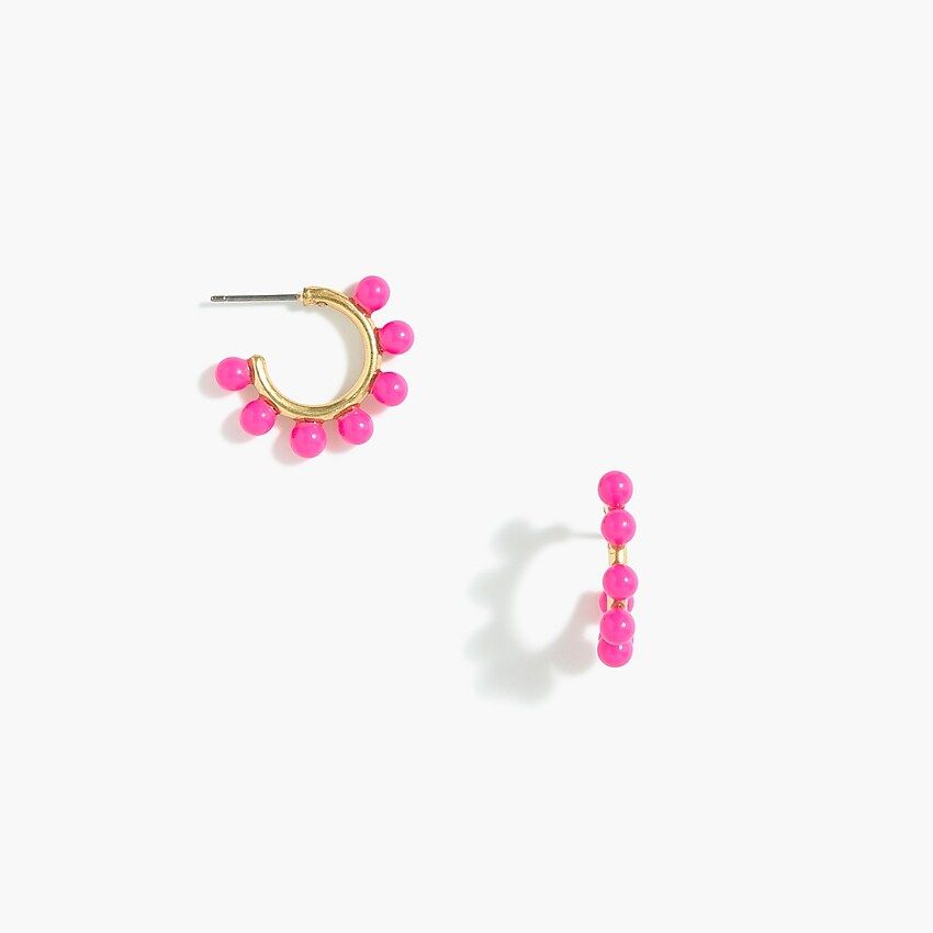 Beaded mini hoop earrings | J.Crew Factory