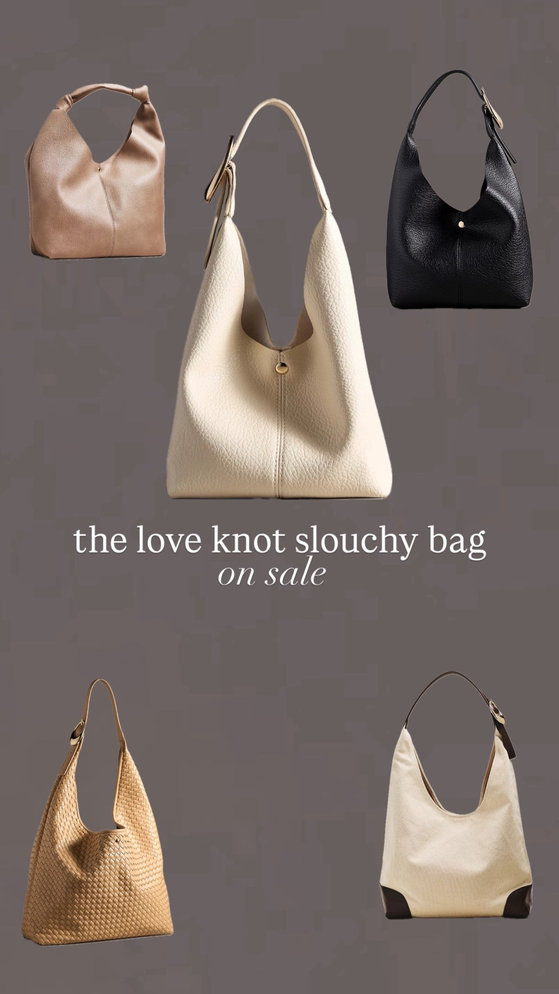 the love knot slouchy bag