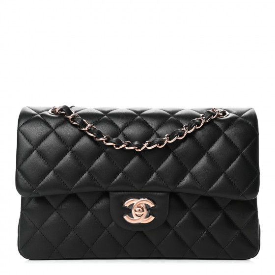 CHANEL Lambskin Quilted Double Flap Black | Fashionphile