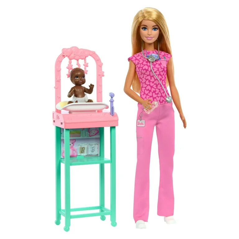Barbie Baby Doctor Doll with Blonde Fashion Doll, 1 Baby Doll, Furniture & Accessories | Walmart (US)