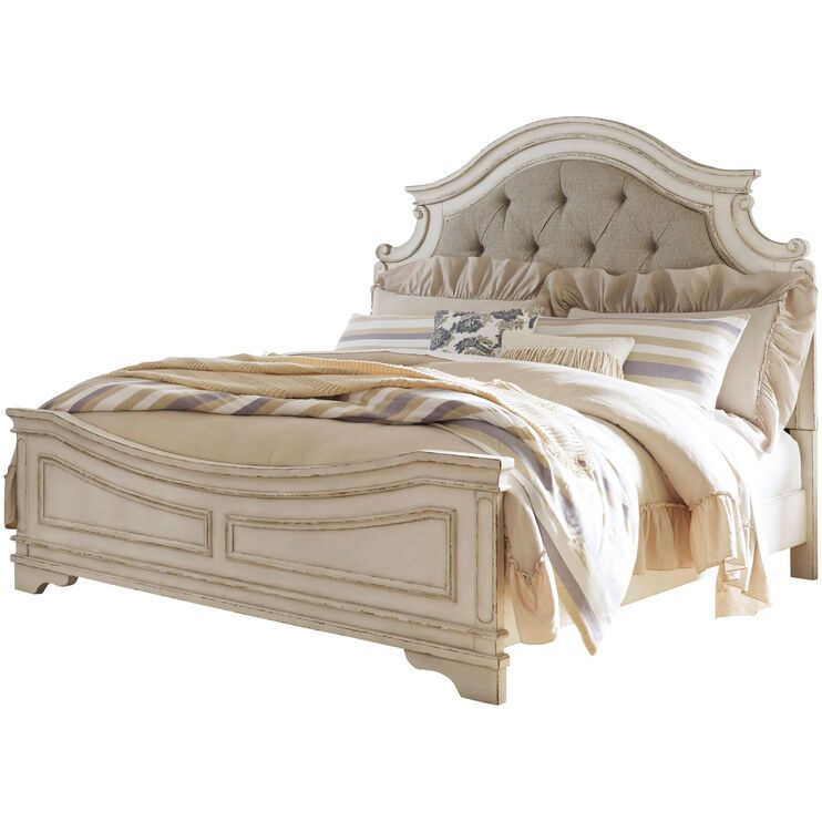 Realyn White Queen Upholstered Panel Bed | Slumberland Furniture