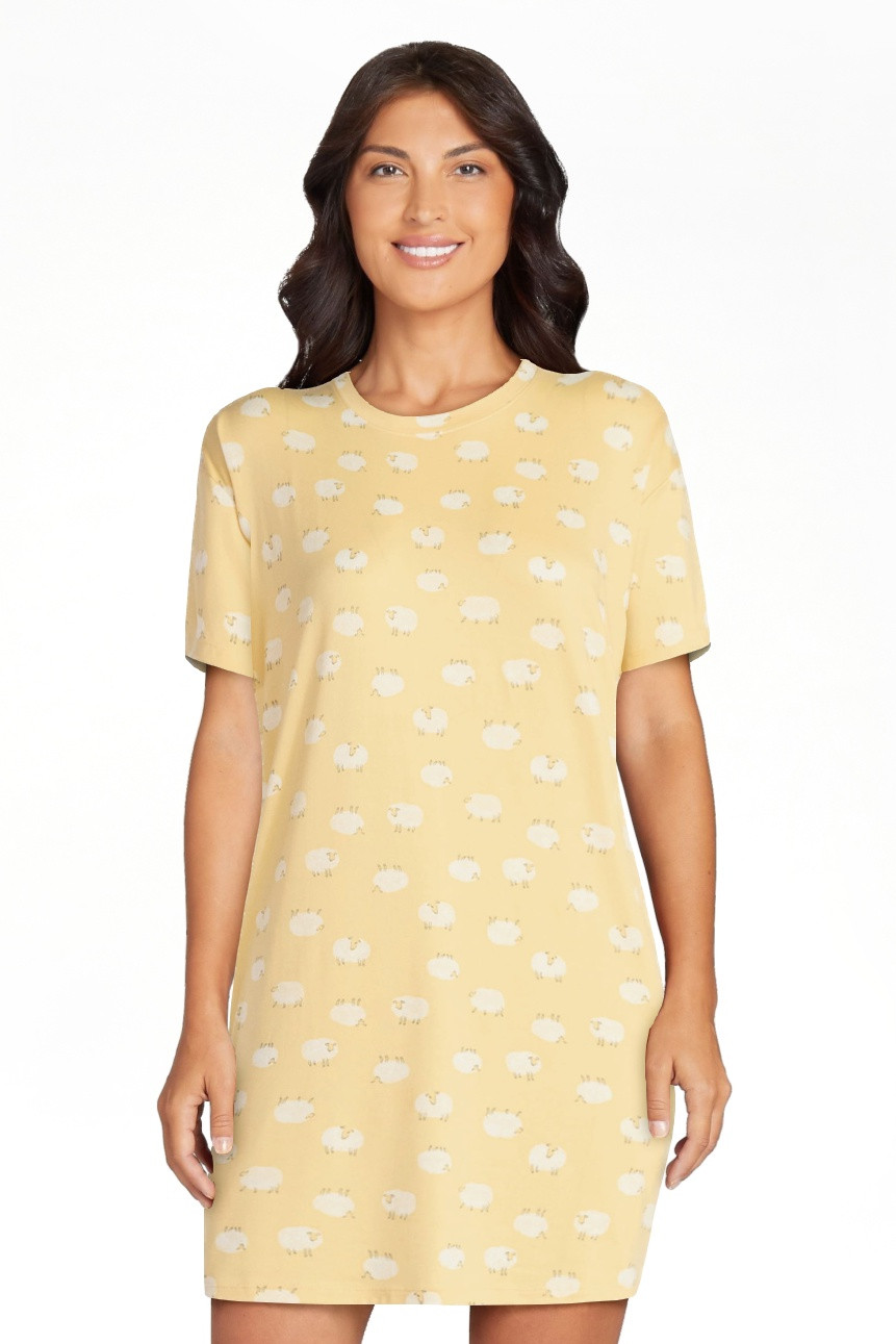 Joyspun Women's Dreamy Soft Collection Short Sleeve Sleepshirt, Sizes S/M-2X/3X | Walmart (US)