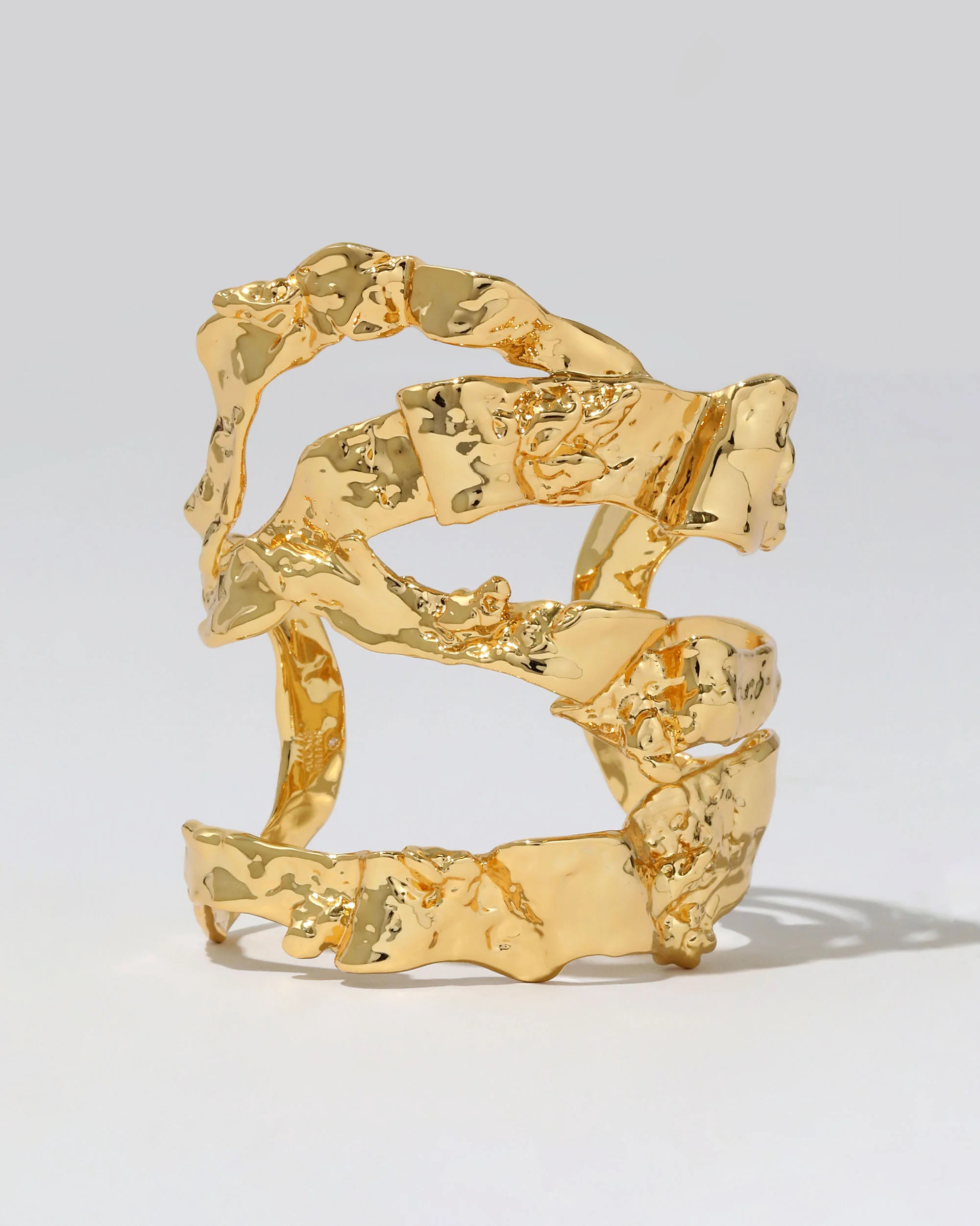Brut Gold Sculptural Ribbon Wide Cuff Bracelet | Alexis Bittar | Alexis Bittar