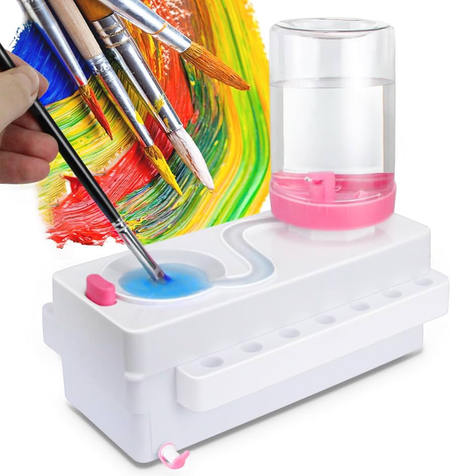 Paint Brush Cleaner, Paint Brush Rinser with Drain & Brush Holder, Painting Station, Paint Brush ... | Amazon (US)