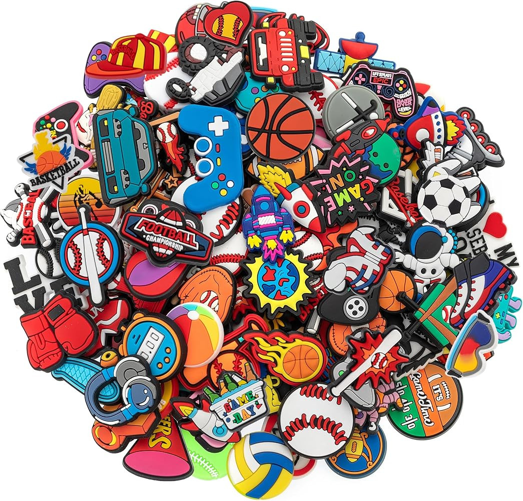 30,50,100pcs Random Shoe Charms for Boys Teens Cute Shoe Decoration Charms for Shoes Wristband Br... | Amazon (US)