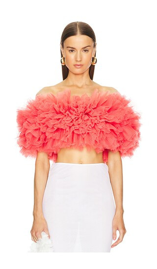 Noelle Tulle Top in Candy Red | Revolve Clothing (Global)
