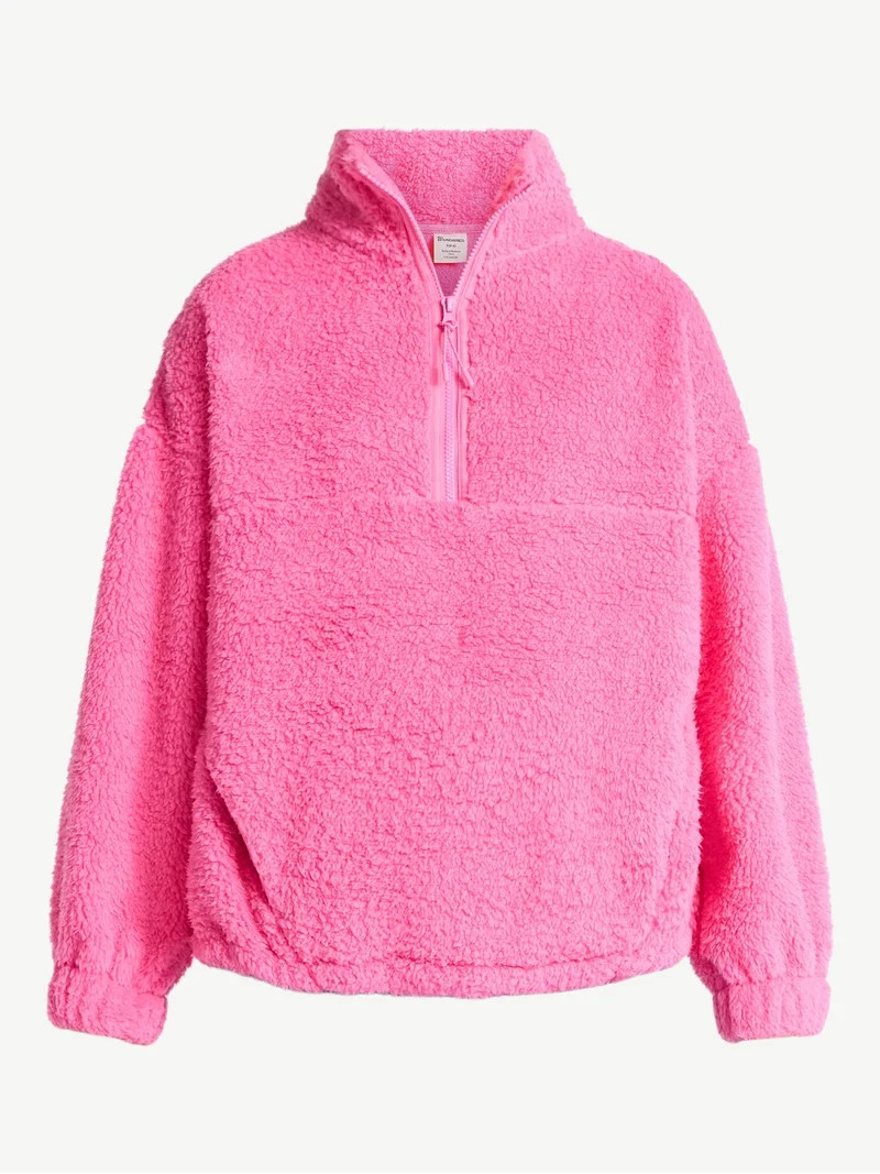 No Boundaries Plush Half-Zip Pullover, Women's | Walmart (US)