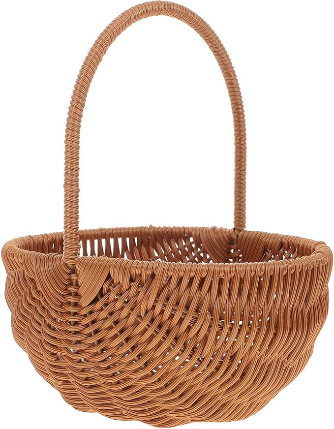 Easter Basket Woven Wicker Picnic Basket with Handle, Party Decor Holder for Easter Egg Hunt And ... | Amazon (US)