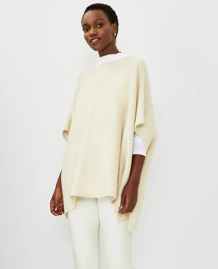Shimmer Boatneck Poncho | Ann Taylor (US)