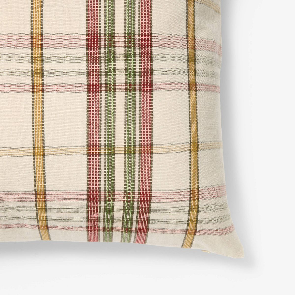 Oversized Woven Plaid Square Throw Pillow Red/Green/Cream/Gold - Threshold™ designed with Studi... | Target