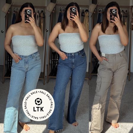 Abercrombie fall outfits all 20% off! In the LTK app use code AFLTK

wearing 29s in pants - wish I’d done 30 in the cargos, m strapless top

#falloutfits #denim #cargopants
#LTKFind 

#LTKSale #LTKstyletip #LTKfindsunder100