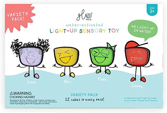 Glo Pals Water-Activated Light-Up Cubes for Sensory Play – 12 Pack | Amazon (US)
