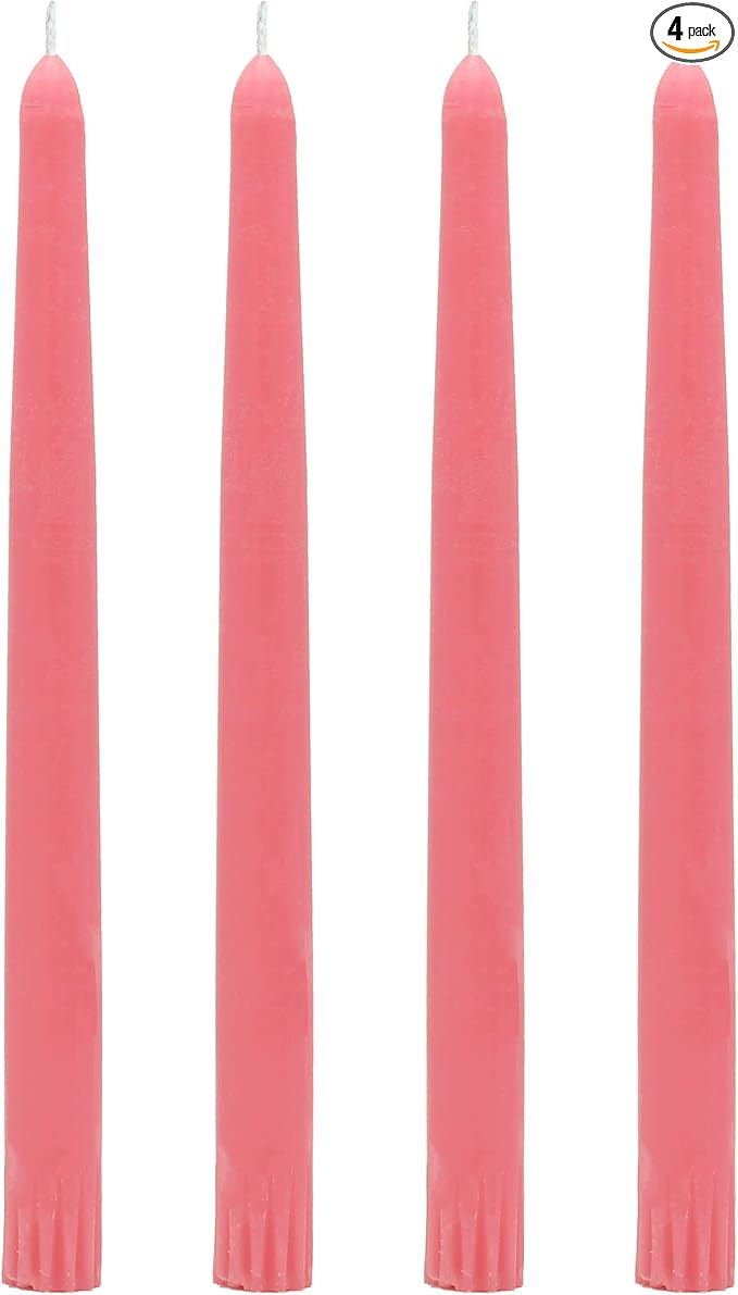CandleNScent Taper Candles | Tapered Candlesticks - dripless 10 Inch unscented | Pink | 4 Pack | Amazon (US)