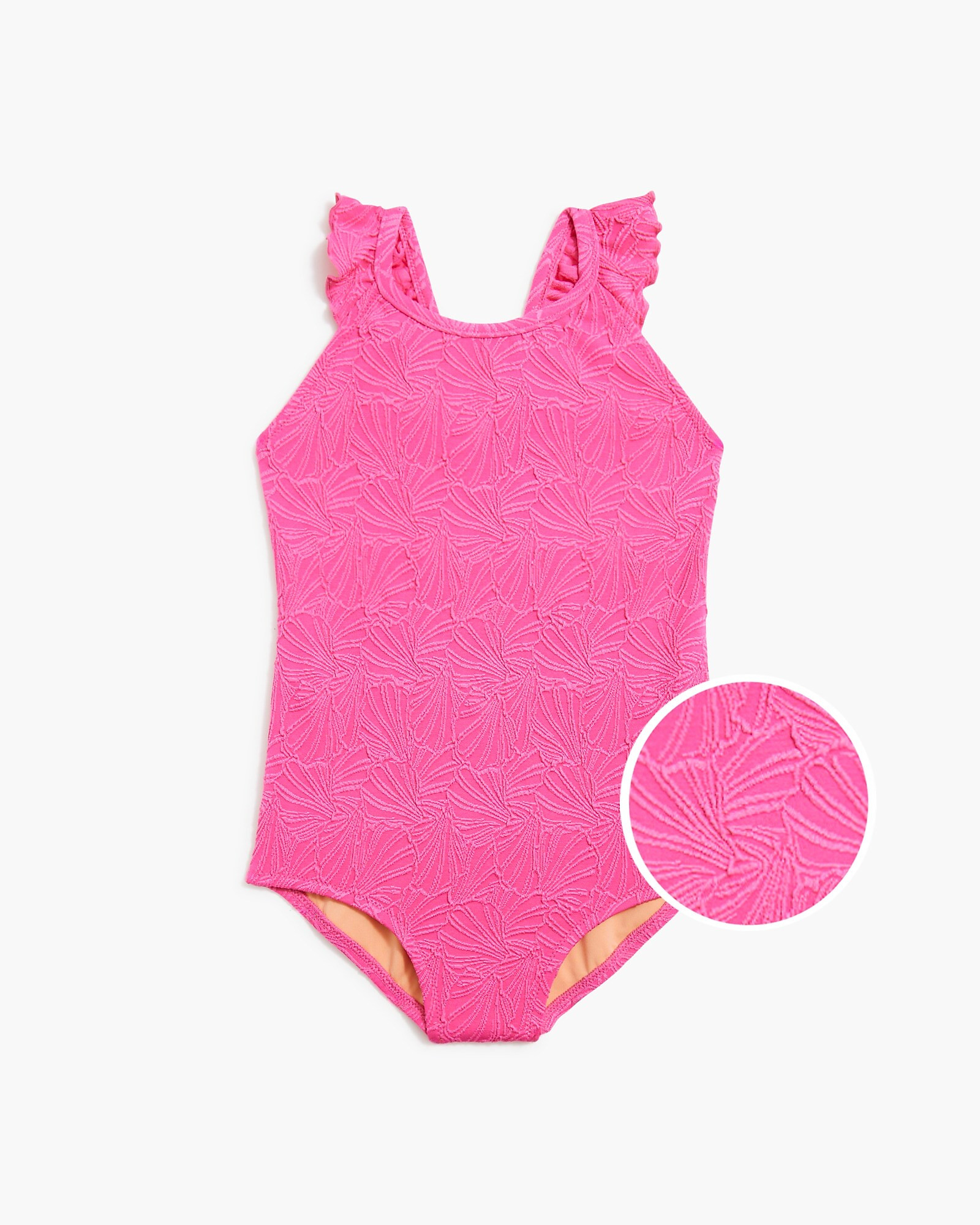 Girls' ruffle-strap one-piece shell swimsuit | J.Crew Factory