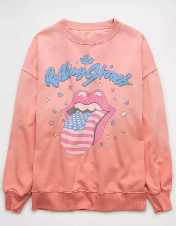 AE Oversized Rolling Stones Graphic Sweatshirt | American Eagle Outfitters (US & CA)