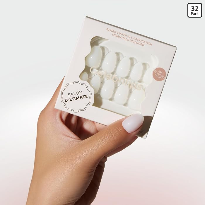 Celebritips Press On Nails - Salon U-ltimate\u2122 | Sheer Milk, Extra Short Almond Nails, Reusab... | Amazon (US)