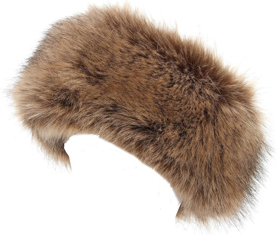 LA CARRIE Faux Fur Headband with Stretch Women's Winter Earwarmer Earmuff | Amazon (US)