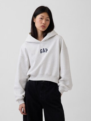 VintageSoft Oversized Crop Logo Hoodie | Gap (US)