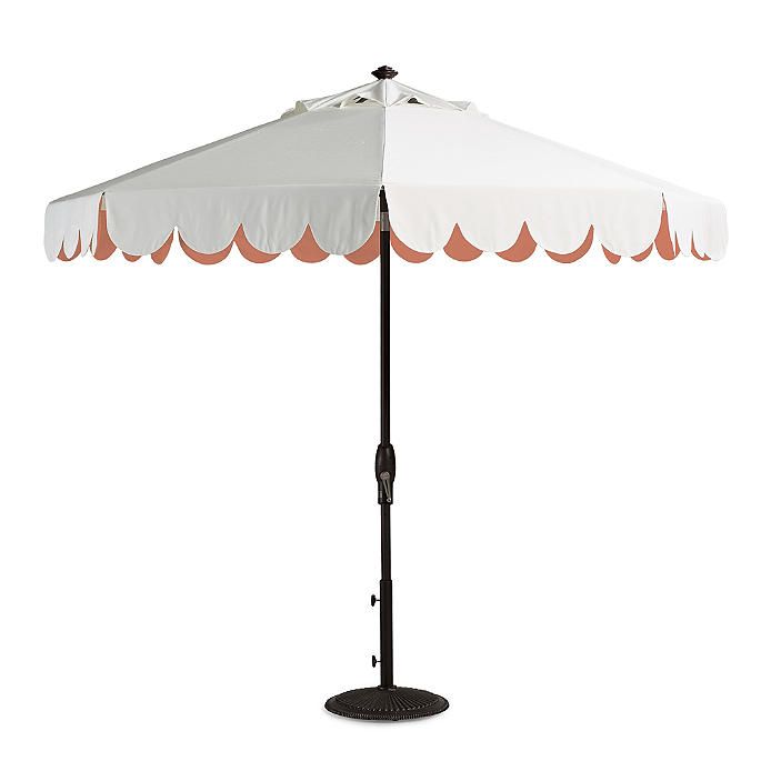 Seaside Scallop Guava Designer Umbrella | Frontgate | Frontgate