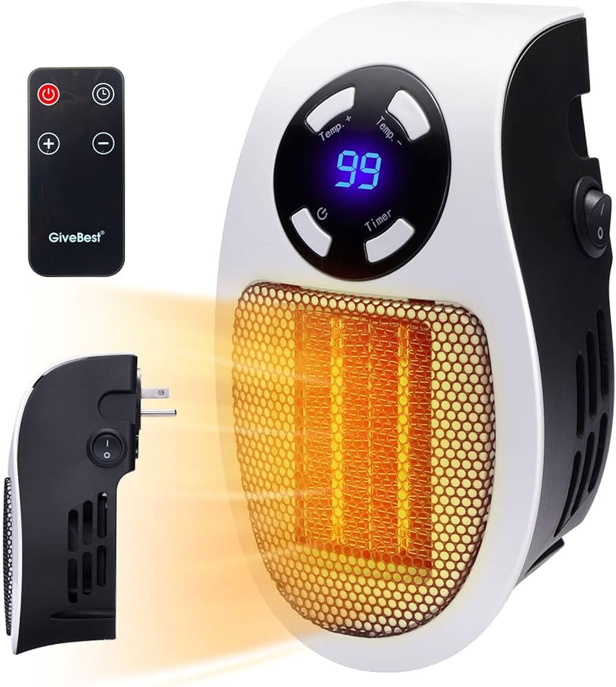 GiveBest Programmable Space Heater with LED Display, Remote Wall Outlet Electric Heater with Ther... | Amazon (US)