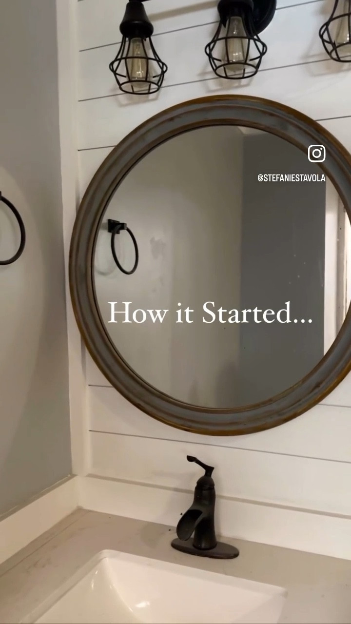 Master bathroom upgrade with mirrored medicine cabinets, waterfall sink faucets, and gold hardware.

#LTKhome #LTKVideo #LTKstyletip