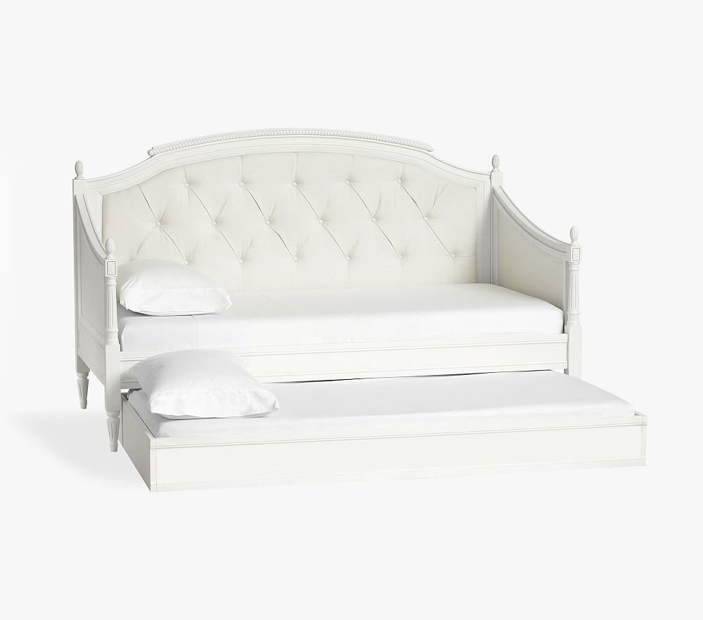 Blythe Daybed and Trundle Set, French White & Ivory Washed Linen Cotton | Pottery Barn Kids