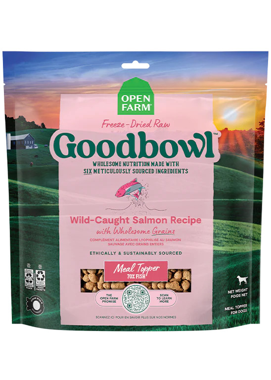 Goodbowl Wild-Caught Salmon Freeze Dried Raw Topper for Dogs | Open Farm Pet