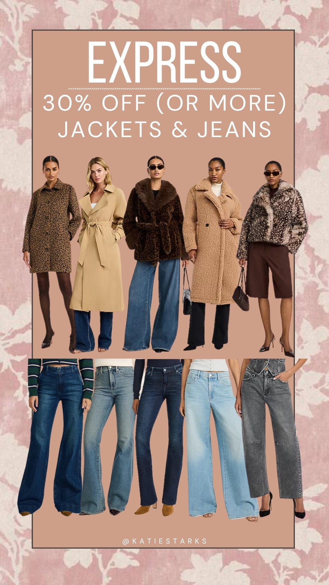 30% or more off women’s jeans and jackets/coats at @Express